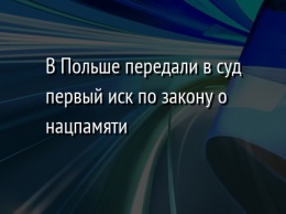 В Польше передали в суд первый иск по закону о нацпамяти