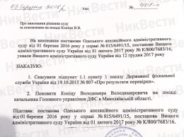 Проиграв все суды, глава ГФС восстановил Копицу в должности главы николаевской налоговой