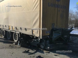 ДТП под Одессой: Volkswagen Golf влетел под грузовик - водитель погиб. ФОТО+видео