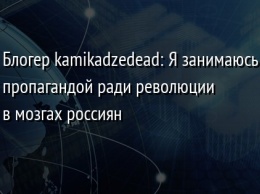 Блогер kamikadzedead: Я занимаюсь пропагандой ради революции в мозгах россиян