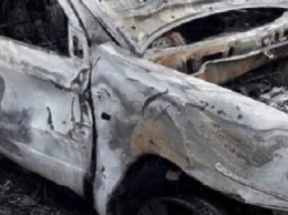 В Бердянском районе на трассе сгорела легковая машина