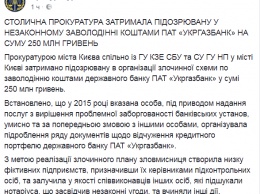 Силовики задержали подозреваемую в хищении 250 миллионов гривен Укргазбанка