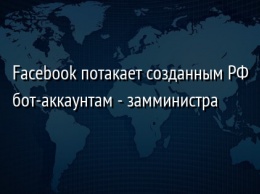 Facebook потакает созданным РФ бот-аккаунтам - замминистра