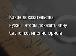 Какие доказательства нужны, чтобы доказать вину Савченко: мнение юриста