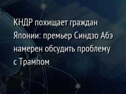 КНДР похищает граждан Японии: премьер Синдзо Абэ намерен обсудить проблему с Трампом