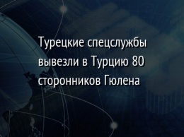 Турецкие спецслужбы вывезли в Турцию 80 сторонников Гюлена