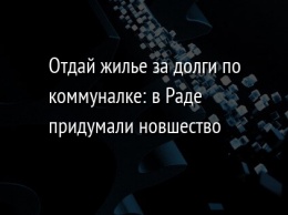 Отдай жилье за долги по коммуналке: в Раде придумали новшество