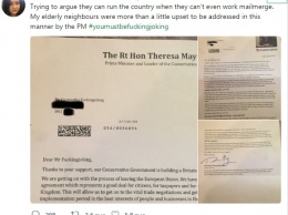 Британец получил от Терезы Мэй письмо с нецензурной бранью