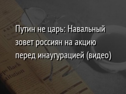 Путин не царь: Навальный зовет россиян на акцию перед инаугурацией (видео)