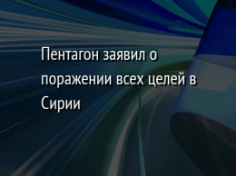 Пентагон заявил о поражении всех целей в Сирии