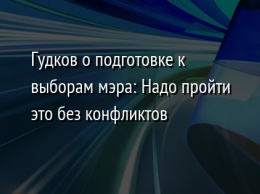 Гудков о подготовке к выборам мэра: Надо пройти это без конфликтов