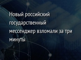 Новый российский государственный мессенджер взломали за три минуты