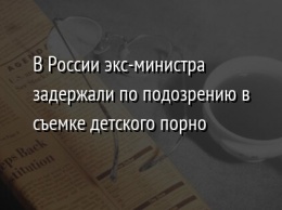 В России экс-министра задержали по подозрению в съемке детского порно