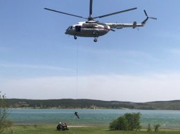 Спасатели ликвидируют условную ЧС на Симферопольском водохранилище