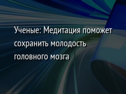 Ученые: Медитация поможет сохранить молодость головного мозга