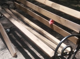 В Одесском парке вандалы устроили погром и разбили скамейки (ФОТО)