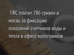 ГФС платит 786 гривен в месяц за фиксацию показаний счетчиков воды и тепла в офисе налоговиков