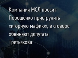 Компания МСЛ просит Порошенко приструнить «игорную мафию», в сговоре обвиняют депутата Третьякова