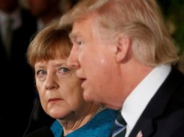 Псоел доброго Макрона к Трампу летит злая Меркель
