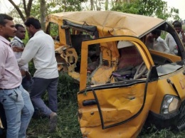 В Индии водитель школьного автобуса проигнорировал сигнал и врезался в поезд - 12 погибших