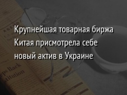 Крупнейшая товарная биржа Китая присмотрела себе новый актив в Украине