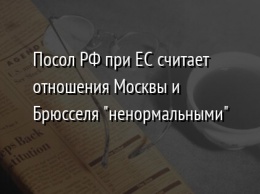 Посол РФ при ЕС считает отношения Москвы и Брюсселя "ненормальными"