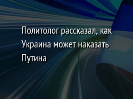 Политолог рассказал, как Украина может наказать Путина