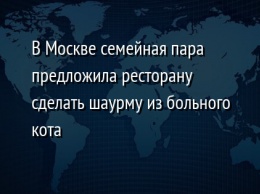 В Москве семейная пара предложила ресторану сделать шаурму из больного кота