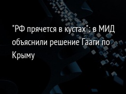 "РФ прячется в кустах": в МИД объяснили решение Гааги по Крыму