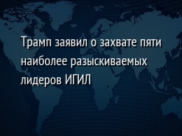 Трамп заявил о захвате пяти наиболее разыскиваемых лидеров ИГИЛ