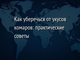 Как уберечься от укусов комаров: практические советы