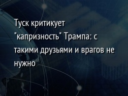 Туск критикует "капризность" Трампа: с такими друзьями и врагов не нужно