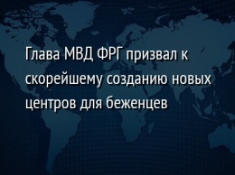 Глава МВД ФРГ призвал к скорейшему созданию новых центров для беженцев