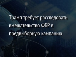 Трамп требует расследовать вмешательство ФБР в предвыборную кампанию