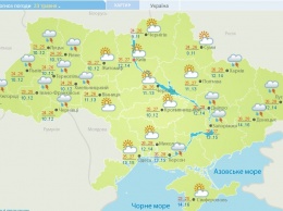 Сегодня в Украине будет летняя жара, температура воздуха поднимется до +28