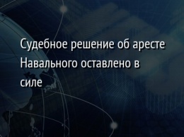 Судебное решение об аресте Навального оставлено в силе