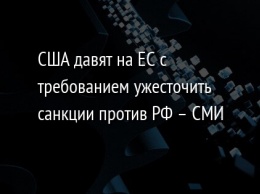 США давят на ЕС с требованием ужесточить санкции против РФ - СМИ