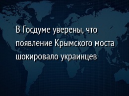 В Госдуме уверены, что появление Крымского моста шокировало украинцев