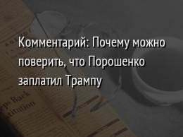 Комментарий: Почему можно поверить, что Порошенко заплатил Трампу