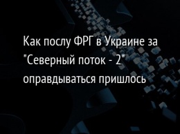 Как послу ФРГ в Украине за "Северный поток - 2" оправдываться пришлось