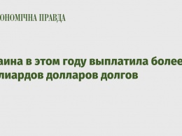 Украина в этом году выплатила более 4 миллиардов долларов долгов