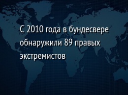 С 2010 года в бундесвере обнаружили 89 правых экстремистов