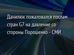 Данилюк пожаловался послам стран G7 на давление со стороны Порошенко - СМИ