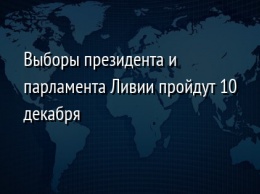 Выборы президента и парламента Ливии пройдут 10 декабря