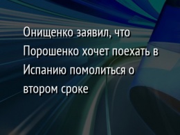 Онищенко заявил, что Порошенко хочет поехать в Испанию помолиться о втором сроке