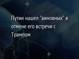 Путин нашел "виновных" в отмене его встречи с Трампом