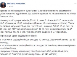 Спасатели успокаивают, пожар в Чернобыльской зоне не повлиял на радиационный фон Киева