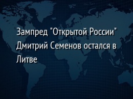 Зампред "Открытой России" Дмитрий Семенов остался в Литве