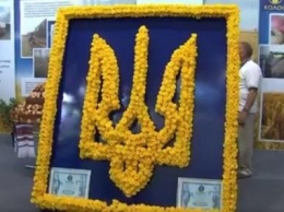Герб Украины из роз