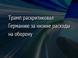 Трамп раскритиковал Германию за низкие расходы на оборону